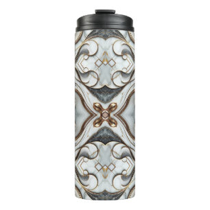 Rose Gold Weißer Marmor Luxuriöser Glamour Thermosbecher