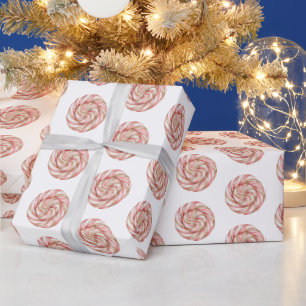 Rose Gold Weißer Pfefferminz Weihnachten Geschenkpapier