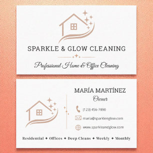 Rose Gold Weißer Reinigungsservice Sparkle Visitenkarte