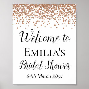 Rose Gold Welcome Sign - Bridal   Babyduschzeichen Poster