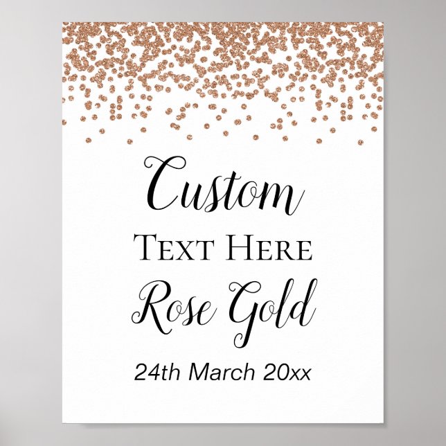 Rose Gold Welcome Sign - Bridal | Babyduschzeichen Poster (Vorne)