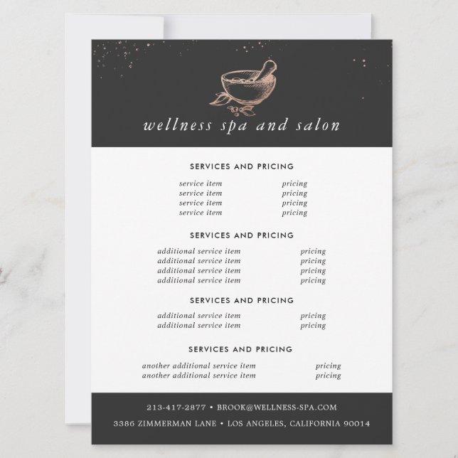 Rose-Gold-Wellness-Center-Logo | Flyer der Preise (Vorderseite)