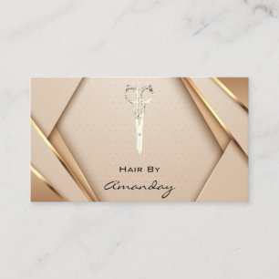 Rose Gold WELLNESS-CENTER Logo Schere Frisur Styli Visitenkarte