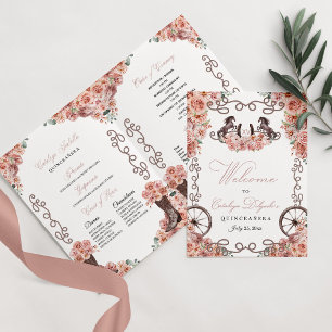 Rose Gold Western Charro Quinceñera Programm
