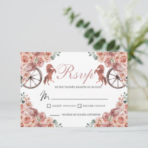 Rose Gold Western Quinceanera RSVP-Karte RSVP Karte