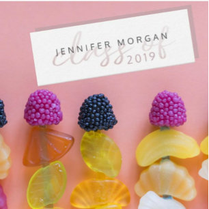 Rose Gold Whimsical Script   Abschluss Name Card Mini Visitenkarte