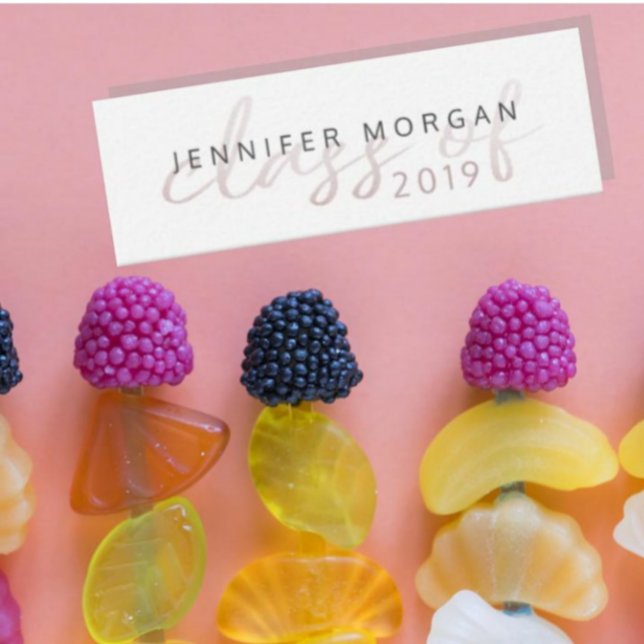 Rose Gold Whimsical Script | Abschluss Name Card Mini Visitenkarte (Von Creator hochgeladen)