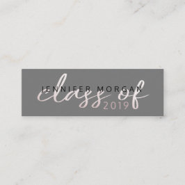 Rose Gold Whimsical Script | Abschluss Name Card Mini Visitenkarte