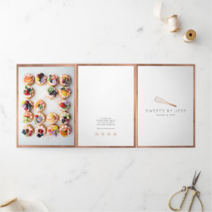 Rose Gold Whisk Bäckerei Catering Menü Broschüre