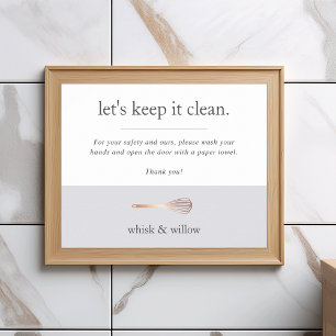 Rose Gold Whisk Bäckerei Einzelhandel Badezimmer H Poster
