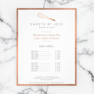 Rose Gold Whisk Bäckerei Flyer