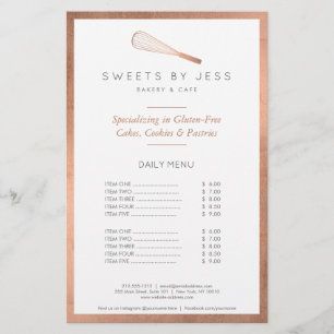 Rose Gold Whisk Bäckerei HalbPage Flyer