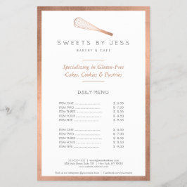 Rose Gold Whisk Bäckerei HalbPage Flyer