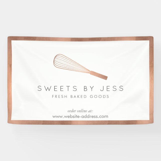 Rose Gold Whisky Bäckerei Banner (Horizontal)