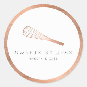 Rose Gold Whisky Bäckerei Runder Aufkleber