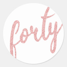 Rose Gold White 40 Geburtstagsparty Glitzer "40"