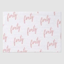 Rose Gold White 40 Geburtstagsparty Glitzer "40" Seidenpapier