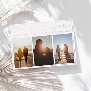 Rose Gold White Foto Hochzeit Danke Rose Folieneinladung