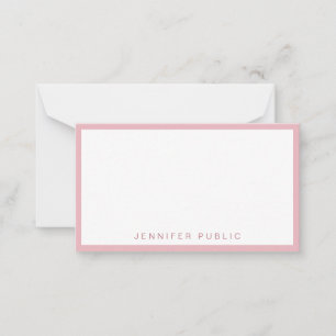 Rose Gold White Simple Template Modernes Eleganz Mitteilungskarte