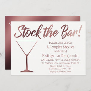 Rose Gold & White Stock die Dusche für Bar Einladung