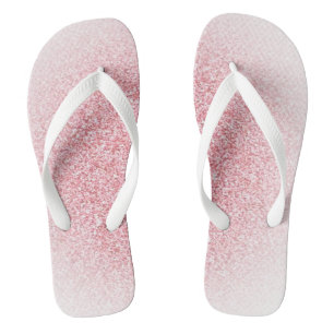 Rose Gold White Trendy Moderne Elegante Vorlage Flip Flops