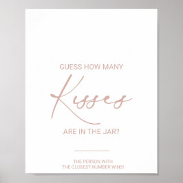 Rose Gold Wie viele Kisses Brautparty Game Poster