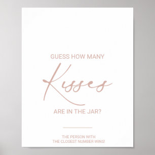 Rose Gold Wie viele Kisses Brautparty Game Poster