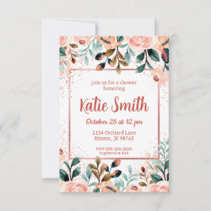 Rose Gold Wildblume Einladung