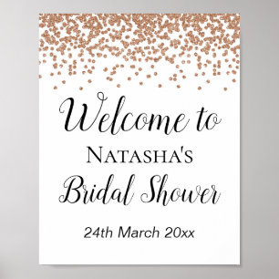 Rose Gold Willkommensschild - Braut   Babyparty-Sc Poster