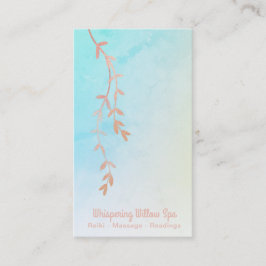 *~* Rose Gold Willow Tree Branch Pastel Rainbow Visitenkarte