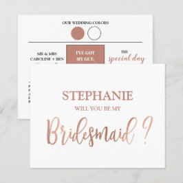 Rose Gold wird meine Bridesmaid-Karte sein Einladung