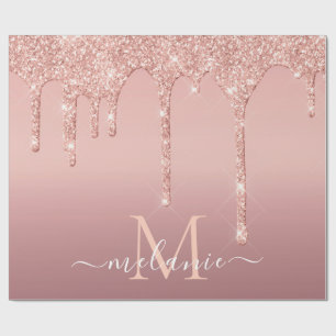 Rose Gold Wrapping Paper Individuelle Name und Let Geschenkpapier
