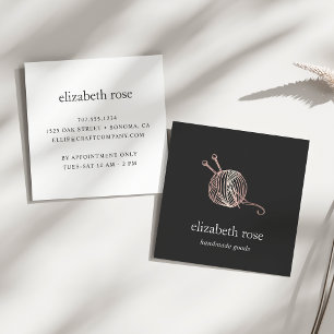 Rose Gold Yarn   Handgearbeitete Knetmaschinen Quadratische Visitenkarte