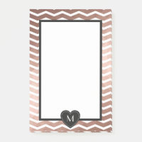Rose Gold zack schwarzer Monogramm Herzrahmen