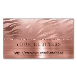Rose Gold Zebra Magnetische Visitenkarte