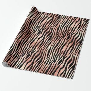 Rose Gold Zebra Print Patternpapier Geschenkpapier