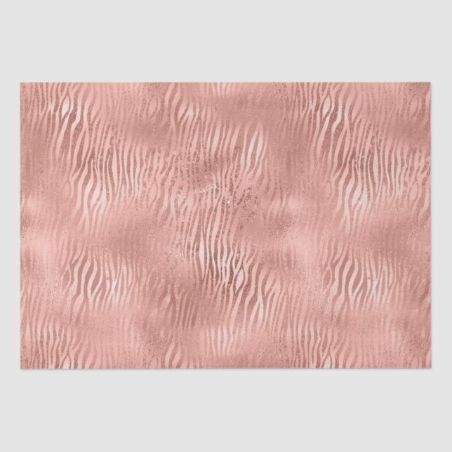Rose Gold Zebra Print Seidenpapier (Vorderseite)