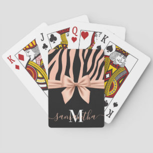 Rose Gold Zebra Print Spielkarten