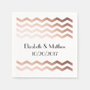 Rose Gold Zickzack Cocktail Napkins Serviette