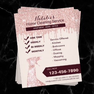Rose Gold Zuhause Cleaning House Behalte Service Flyer