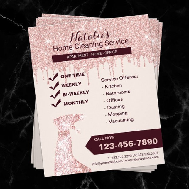 Rose Gold Zuhause Cleaning House Behalte Service Flyer (Von Creator hochgeladen)