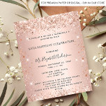 Rose Gold zum Geburtstag des Haushalts Flyer<br><div class="desc">Bitte beachten Sie, dass diese Einladung auf Flyer Papier und sehr dünn ist. Umschläge sind nicht enthalten. Für dickere Einladungen (gleiche Gestaltung) besuchen Sie bitte unseren Shop. Für eine elegante 50. Geburtstagsfeier (oder jedes Alter). Eine Rose mit goldenem Farbverlauf. Dekoriert mit Rose Gold Imitate Glitzern. Personalisieren und fügen Sie einen...</div>