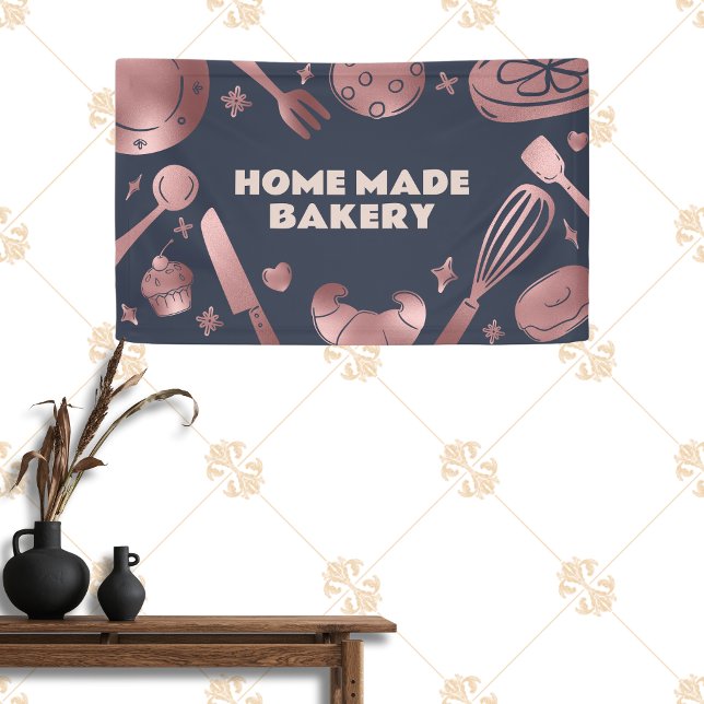 Rose Goldbackmittel Bäckerei Banner (Von Creator hochgeladen)