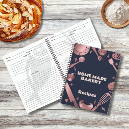 Rose Goldbackmittel Bäckerei Rezepte Business Notizbuch