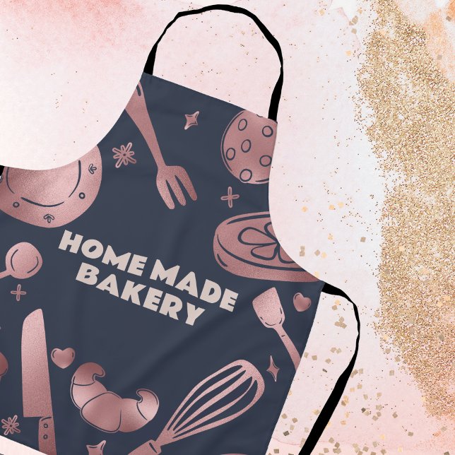Rose Goldbackmittel Bäckerei Schürze (Rose Gold Baking Utensils Bakery Apron)