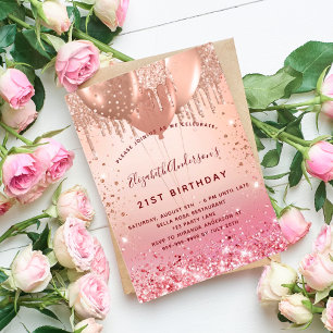 Rose Goldbarren Einladung