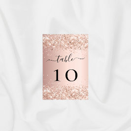 Rose Goldbarren Glitzer Glitzern Tischnummer