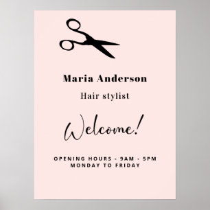 Rose Goldbarren Stylistin Öffnungszeiten Begrüßung Poster