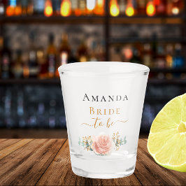 Rose Goldblume Eukalyptusgrün Schnapsglas