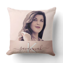 Rose Goldblume Foto Monogramm Name